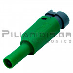 Banana 4mm | Stackable Plug | 36A | 1000V CATIII | Screw | Ni Brass | Green