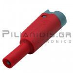 Banana 4mm | Stackable Plug | 36A | 1000V CATIII | Screw | Ni Brass | Red