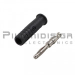 Banana 2mm | Plug | 10A | 30VAC - 60Vdc | Solder | Ni Brass | Black