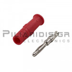 Banana 2mm | Plug | 10A | 30VAC - 60Vdc | Solder | Ni Brass | Red