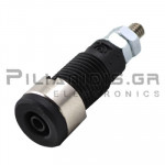 Banana Socket 2mm | 10A | 600V CATII | Screw | Ni Brass | Black