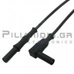 Test Lead 1.0mm² | 4mm | Male - Male Angle | 20A | 1000V CATIII | 1m | Black