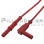 Test Lead 1.0mm² | 4mm | Male - Male Angle | 20A | 1000V CATIII | 1m | Red