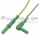 Test Lead 1.0mm² | 4mm | Male - Male Angle | 20A | 1000V CATIII | 1m | Yellow/Green