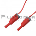 Καλώδιο Πολυμέτρου 4mm PVC 1.0mm² Αρσενικό/Θηλυκό - Αρσενικό/Θηλυκό  1.0m 20A Κόκκινο
