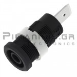 Banana Socket 4mm | 36A | 1000V CATIII | Faston 6.3mm | Ni Brass | Black