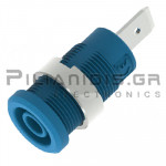 Banana Socket 4mm | 36A | 1000V CATIII | Faston 6.3mm | Ni Brass | Blue