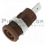 Banana Socket 4mm | 36A | 1000V CATIII | Faston 6.3mm | Ni Brass | Brown
