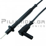 Test Tip 1.0mm²| PVC | 2mm | Connection: 4mm Male Angle | 20A | 1000V CATII | 1m | Black