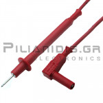 Test Tip 1.0mm²| PVC | 2mm | Connection: 4mm Male Angle | 20A | 1000V CATII | 1m | Red