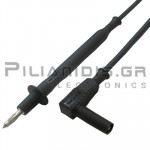 Test Tip 1.0mm²| PVC | 4mm | Connection: 4mm Male Angle | 20A | 1000V CATII | 1m | Black