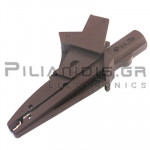 Adaptor | Banana 4mm Female - Alligator Clip Ø13mm | 91mm | 20A | 600V CATIV / 1000V CATIII | Brown