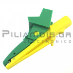 Adaptor | Banana 4mm Female - Alligator Clip Ø13mm | 91mm | 20A | 600V CATIV / 1000V CATIII | Yellow/Green