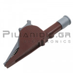 Adaptor | Μπανάνα 4mm Θηλυκή - Κροκόδειλος Ø30mm |110.5mm| 36A | 600V CATIV / 1000V CATIII | Καφέ