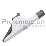 Adaptor | Μπανάνα 4mm Θηλυκή - Κροκόδειλος Ø30mm |110.5mm| 36A | 600V CATIV / 1000V CATIII | Λευκό