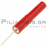 Adaptor | Banana 4mm Female - Needle Flexible Ø0.6mm | 1A | 30VAC 60Vdc | Red