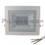 Προβολέας LED Αλουμινίου Λευκός | 50W | 230VAC | Θερμό Λευκό 3000K | 4000Lm | IP66
