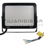 Προβολέας LED Super Slim Αλουμινίου Μαύρος | 200W | 220-240VAC | CCT | 20000Lm | IP65