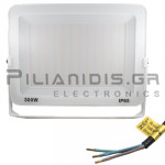 Προβολέας LED Super Slim Αλουμινίου Λευκός | 300W | 220-240VAC | CCT | 30000Lm | IP65