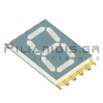 Led Display 7-Segment Single 14.2mm Red 21-76mcd  Anode SMD