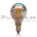 LED Lamp | Ε14 | Spherical | Silver | 4W | Warm White 2700K | 390Lm | Dimmable