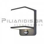 LED Wall Light | 4000K | 1300lm | 14W | CRI>80 | IP44 | PIR Sensor | Dark Grey