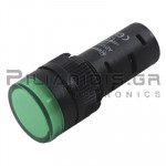 Indicator Light LED Ø16mm 12VAC/DC Green With Screws