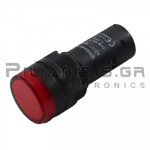 Indicator Light LED Ø16mm 12VAC/DC Red With Screws