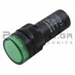 Indicator Light LED Ø16mm 12VAC/DC Green With Screws