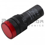 Indicator Light LED Ø16mm 230VAC Red With Screws