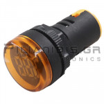 Ενδεικτική Λυχνία LED Ø22mm 12 - 500VAC Πορτοκαλί με Βολτόμετρο  Βιδωτό