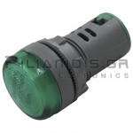 Ενδεικτική Λυχνία LED Ø22mm 230VAC Πράσινη Βιδωτό