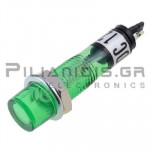 Indicator Light NEON Ø7mm 12V Green Soldering