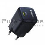 Charger Type C Vin: 230VAC - Vout: 5V/3A  45W PD (1xType C) Black