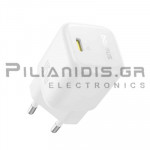Charger Type C Vin: 230VAC - Vout: 5V/3A  45W PD (1xType C) White