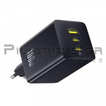 Φορτιστής Type C Vin: 230VAC - Vout: 5V/3A 100W PD (2xType C 1xUSB) Μαύρος