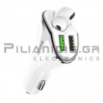 Φορτιστής USB Vin: 12/24Vdc - Vout: 5V/3,1A  2xUSB QC3.0 με Ασύρματο Ακουστικό