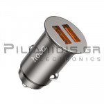 USB Charger Vin: 12/24Vdc - Vout: 5V/3.6A  2x USB(2x18W) QC3.0