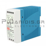 Power Supply DIN-Rail 60W 24VDC 2.5A 85-264VAC 120-370VDC