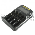 Charger Li-Ion & Ni-MH x 4positions 4.0A,  (Vin: 5Vdc / 2Α ή 12Vdc / 1.5A, 18W, Micro USB)