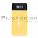 Φορτιστής Li-Ion x 2θέσεων & PowerBank με καλωδιο USB Type-C Κίτρινο