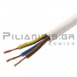 Flexible Power Cable  H03VV-F | 3x0.50mm | Ø5.4mm | White