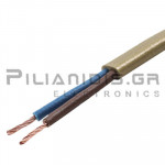 Flexible Power Cable Flat H03VVH2-F | 2x0.50mm | Ø3.1x5.1mm | Gold