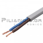 Flexible Power Cable Flat H03VVH2-F | 2x0.50mm | Ø3.1x5.1mm | Grey