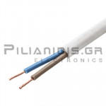 Flexible Power Cable Flat H03VVH2-F | 2x0.50mm | Ø3.7x5.9mm | White