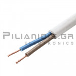 Flexible Power Cable Flat H03VVH2-F |  2x0.75mm  | Ø3.8x6.3mm  | White