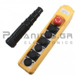 BUTTON STATION FOR CRANES WATERTIGHT 1 SPEED 6 BUTTONS AND MUSHROOM