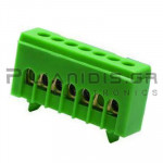 Panel Terminal For 7 Contact Rails Green