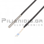 Temperature Sensor PT100 (100Ω) Ø6x50mm  (-40℃C / 350℃C)  1.5m Fiberglass