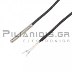 Temperature Sensor PT1000 (1KΩ) Ø6x50mm  (-40℃C / 350℃C)  1.5m Fiberglass